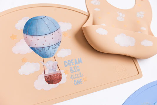 Blush Pink - Silicone Bib and Mat combo