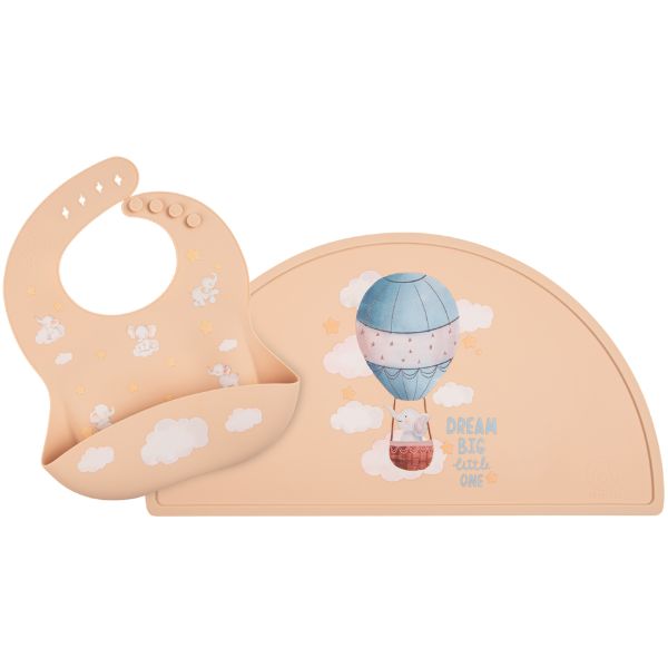 Blush Pink - Silicone Bib and Mat combo
