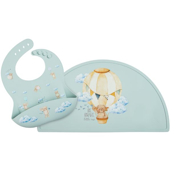 Sage - Silicone Bib and Mat combo